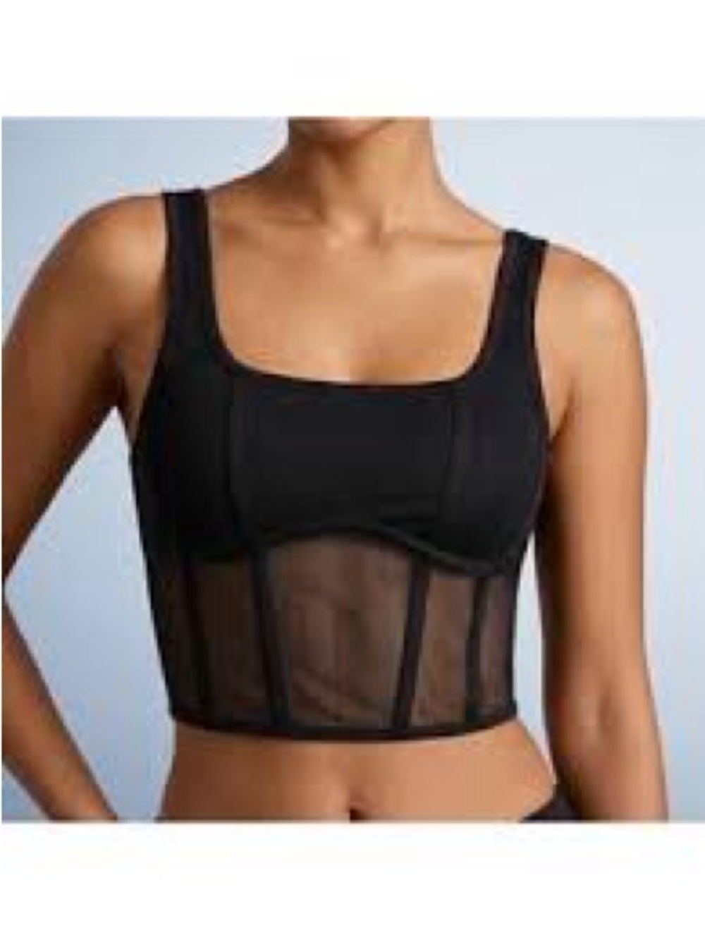 Garage Women’s Mesh Crochet Top Sheer Side Panel Y2K Boho Festival Size XS